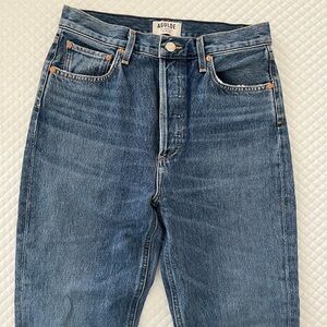 AGOLDE riley high rise straight crop - Air Blue